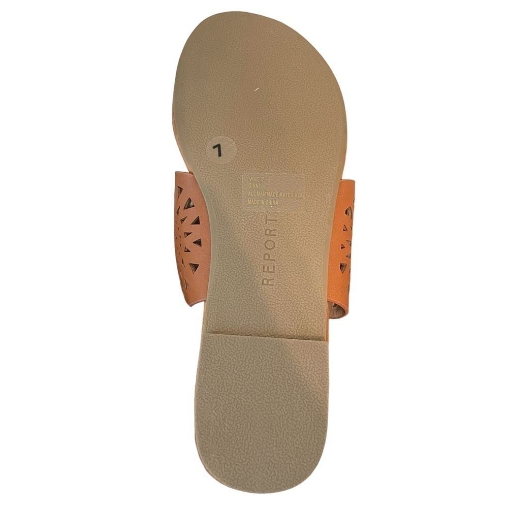 Report Footwear Ginni Lazer or Laser Cut Sandals Cognac Size 7 - Picture 7 of 8